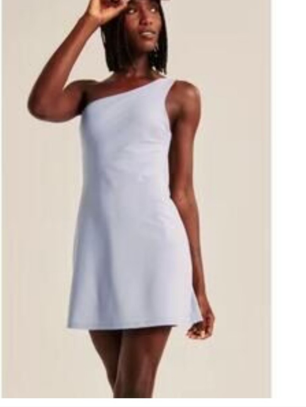 Abercrombie One Shoulder Traveler Dress In Periwinkle Blue